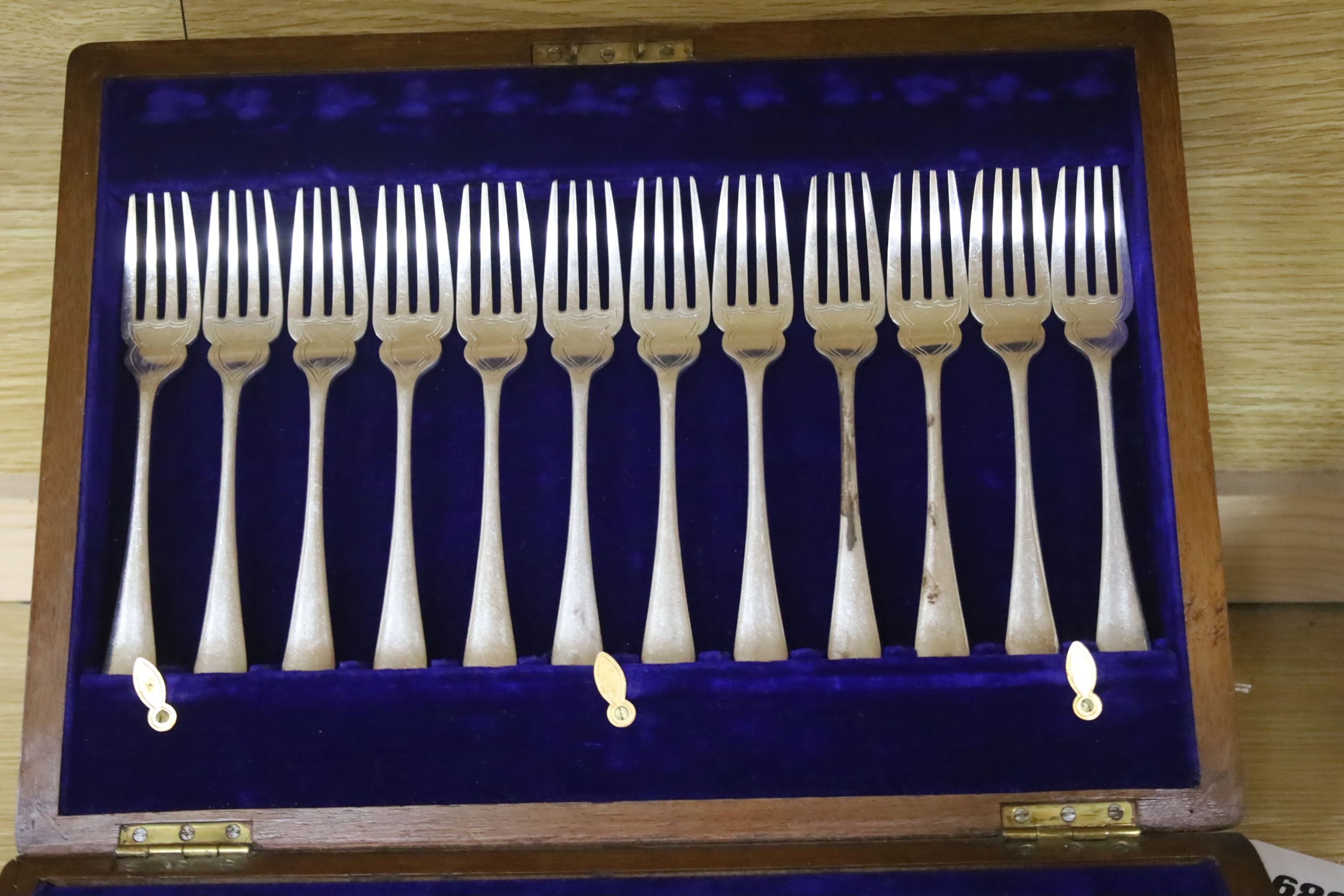 Four boxed sets of plated flatware